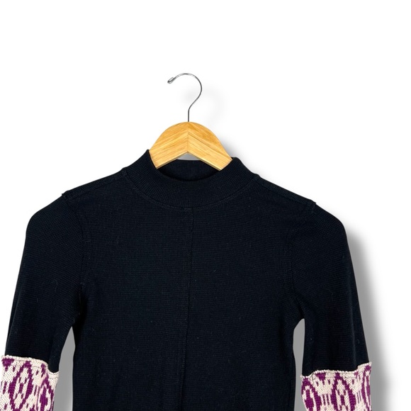 We The Free People Gorgeous Cuff Thermal Top XS Knit Sleeve Thumbhole Fair Isle - Picture 8 of 14